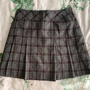 Pleated Plaid Mini Skirt